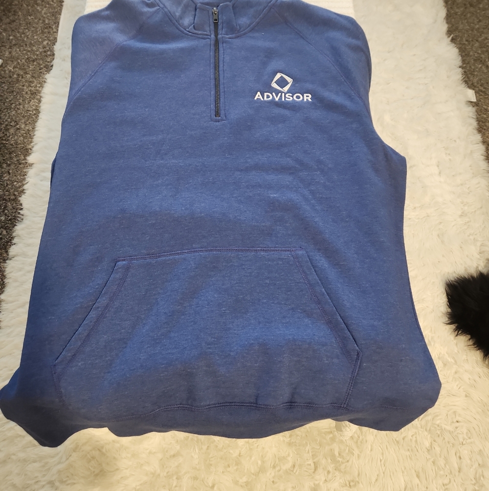 District Blue Quarter-Zip Pullover with DECA Advisor Logo